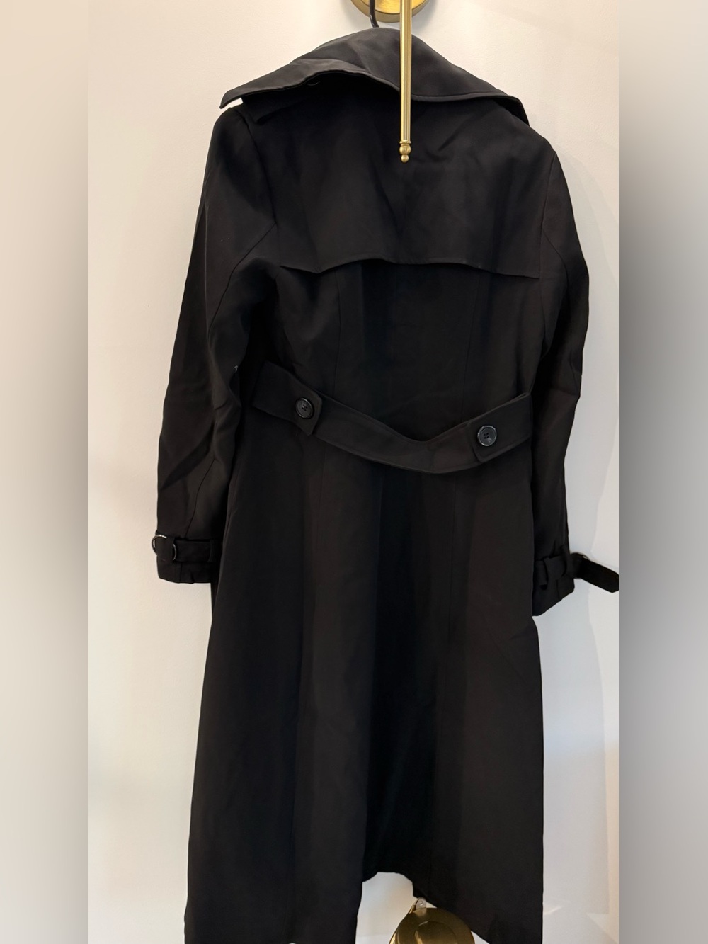 Women’s black trench coat - Picture 2 of 2